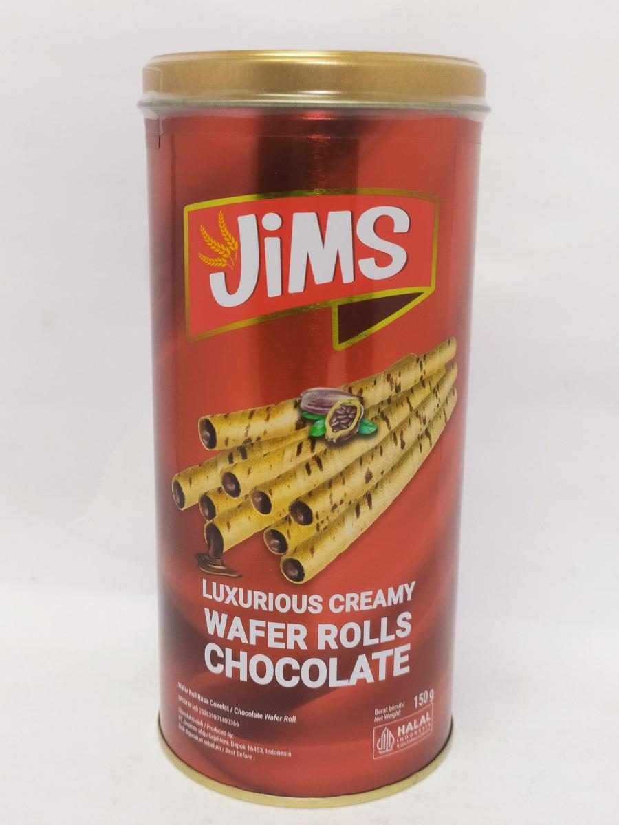 JIMS WAFER ROLLS CHOCOLATE 150GR